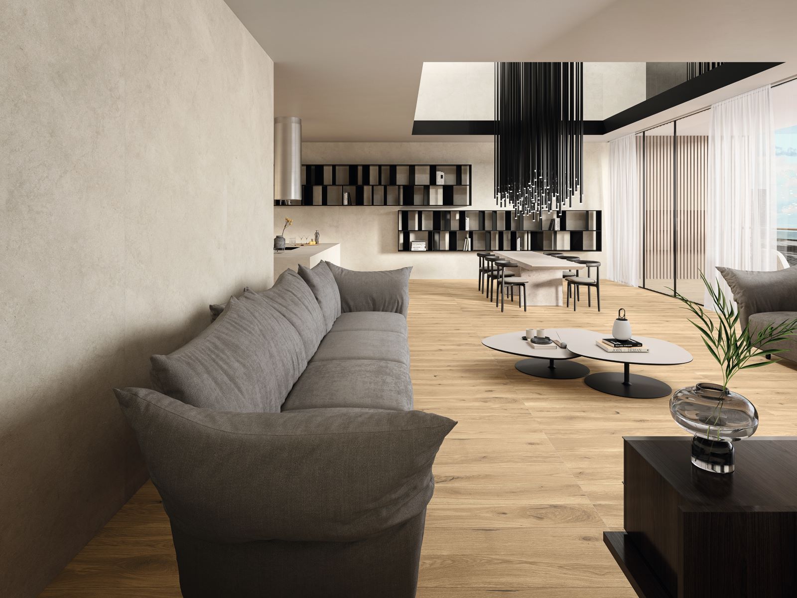 luxury vinyl tile flooring in living room